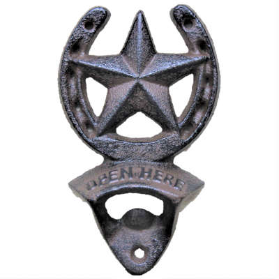 G004- CAST IRON TEXAS STAR BOTTLE OPENER